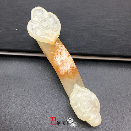 岫玉玉如意小摆件笔搁笔架