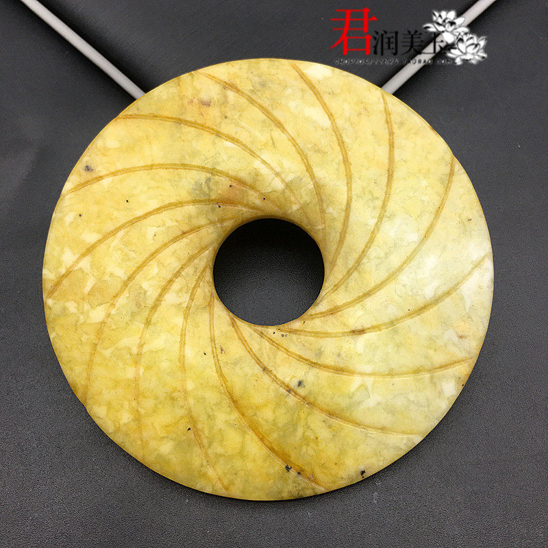 雪花玉平安扣玉佩玉壁吊坠挂件复古玉石DIY手工腰佩圆环仿古玉坠7