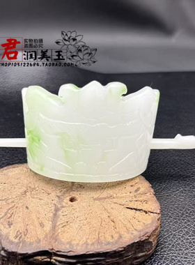 仿玉翠青凤鸟发冠发饰头饰头冠簪子双龙发冠琉璃帽冠影视短剧饰品