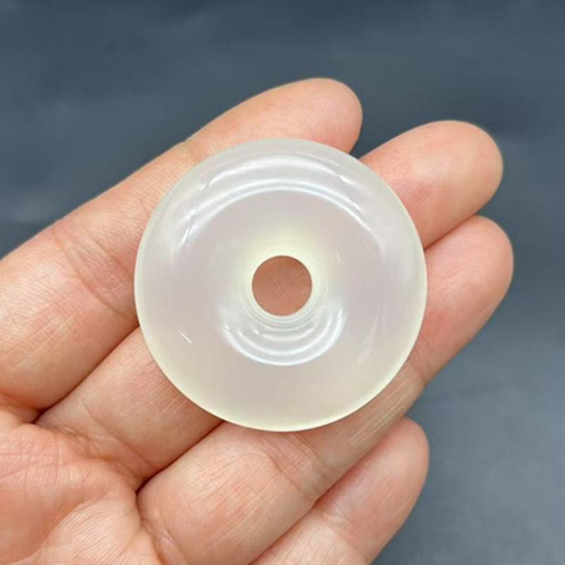 玛瑙玉髓平安扣吊坠挂件圆扣玉佩玉坠男女款颈饰项链坠怀古白玉扣