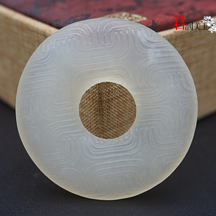 岫玉复古龙纹玉环圆环玉佩吊坠挂件平安扣玉璧玉坠汉服腰佩配饰