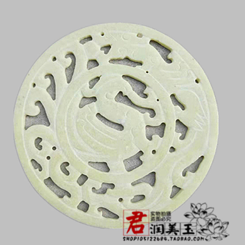 仿古凤玉璧雪花玉单凤玉璧镂空大壁装饰装裱陈设摆设玉佩定制