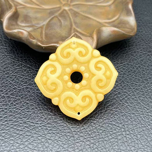 仿古四方平安扣玉佩玉坠岫玉如意回云纹吊坠挂件颈饰项链坠锁骨链