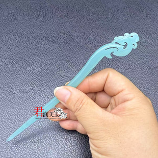 新款琉璃凤头发簪发钗蓝水色簪子国风旗袍头饰古风汉服新中式发饰