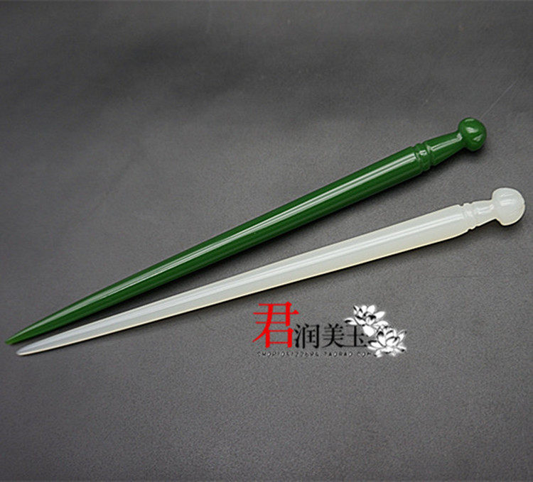 琉璃白玉发簪素雅花朵玉簪子汉服玉发饰古装头饰复古玉钗影视道具