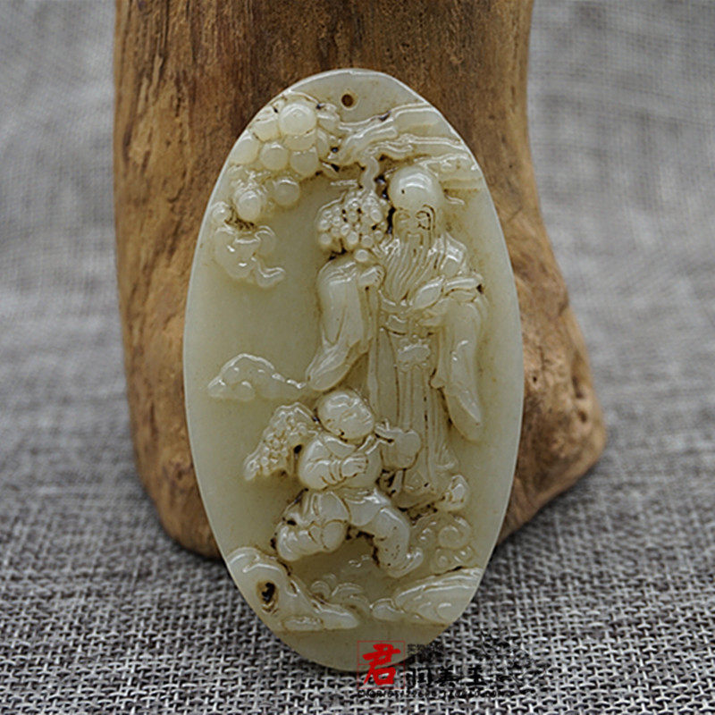 仿古挂件青白玉吊坠