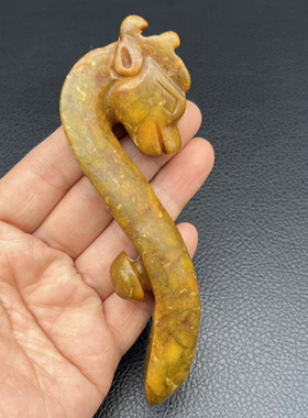仿古老玉龙头玉带钩玉佩小摆件古风汉服腰佩腰带饰品影视道具配饰