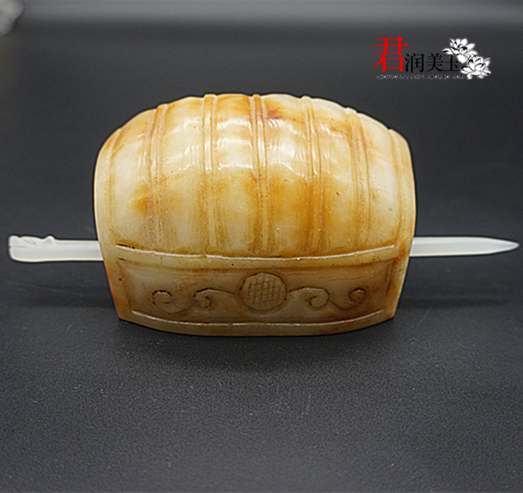 戈壁玉玉发冠帽冠男款玉冠簪子古风头饰发饰古装明冠道具汉服帽冠