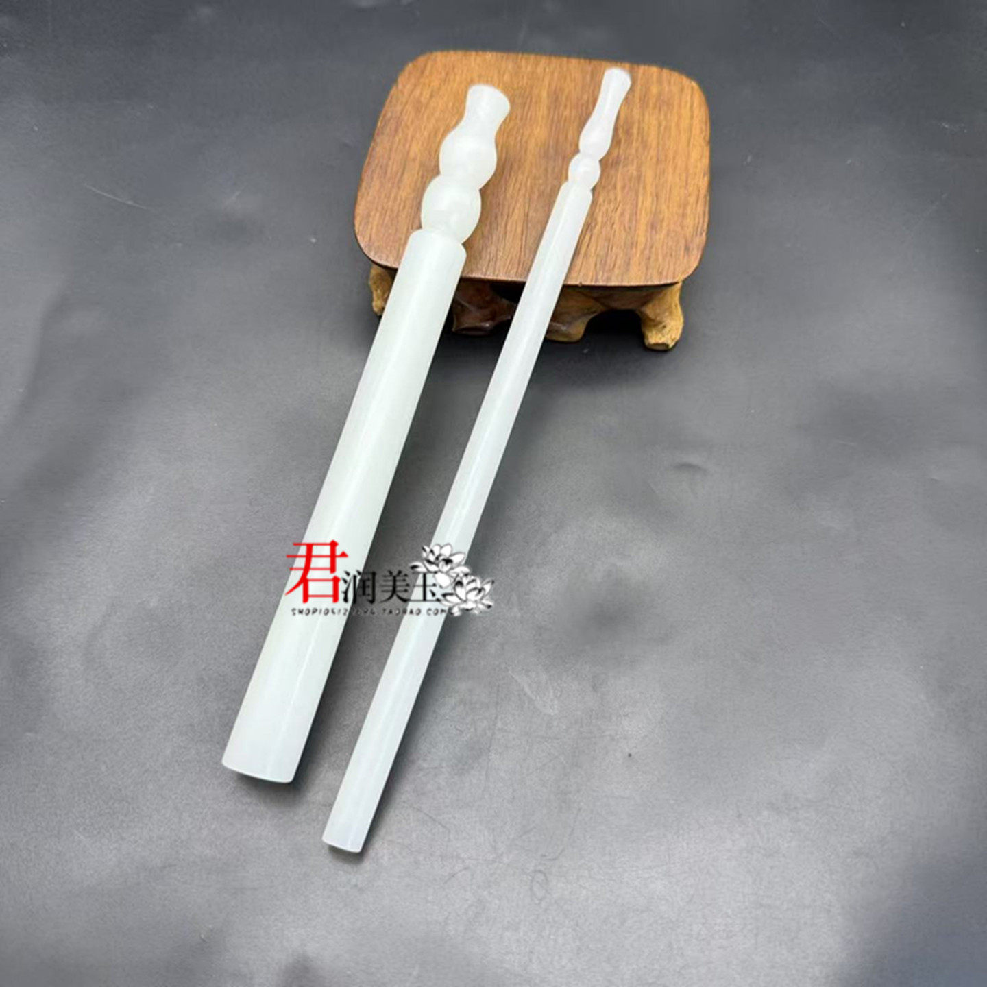 新款葫芦毛笔杆挂饰仿白玉琉璃笔杆diy 笔头镶嵌文房四宝毛笔笔杆