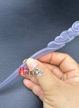 新款祥云如意发簪发钗烟紫色簪子