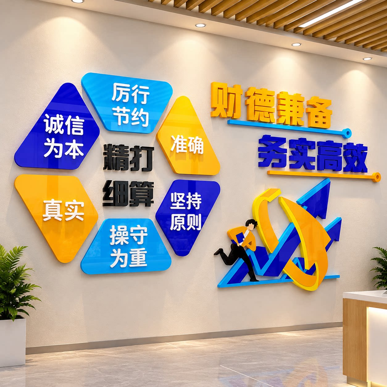 公司财务会计文化墙面装饰办公室员工企业职激励志口号立体标语贴