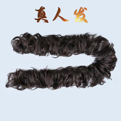 真人发女发包缠绕式发圈小丸子头花苞头新娘盘头毛毛虫发条超逼真