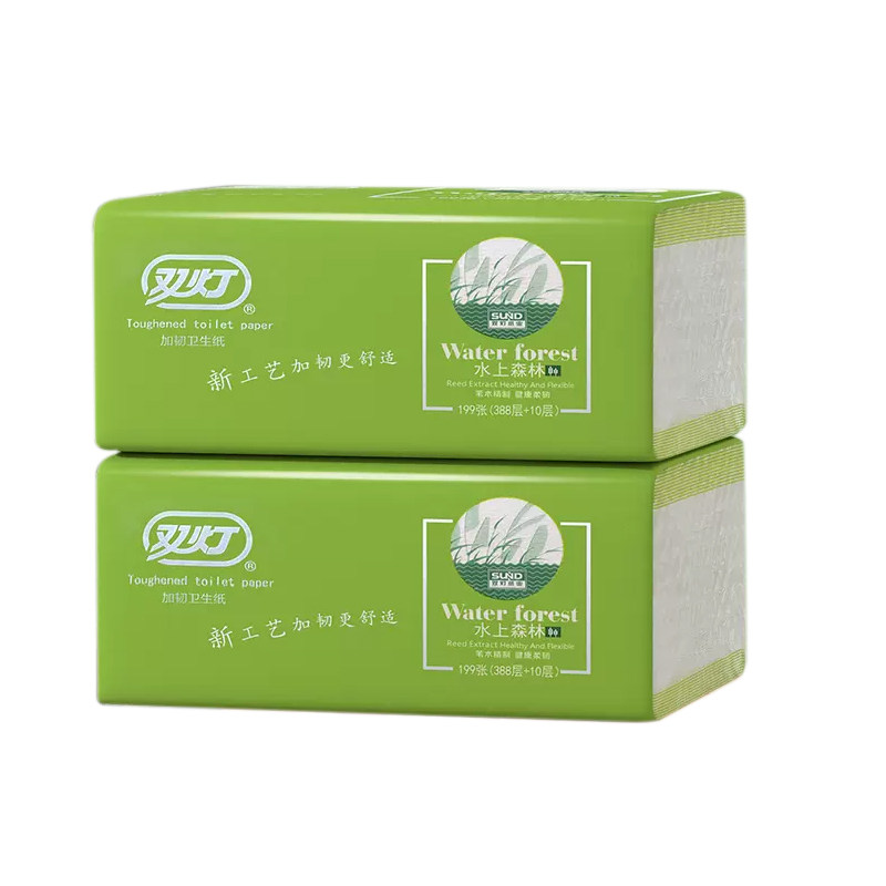 双灯水上森林系列压花卫生纸199张398层10包纸巾,洗护清洁剂/卫生巾/纸/香薰,平板式/抽取式/挂抽式厕纸,淘宝优惠券,粉丝福利购,淘宝优惠卷