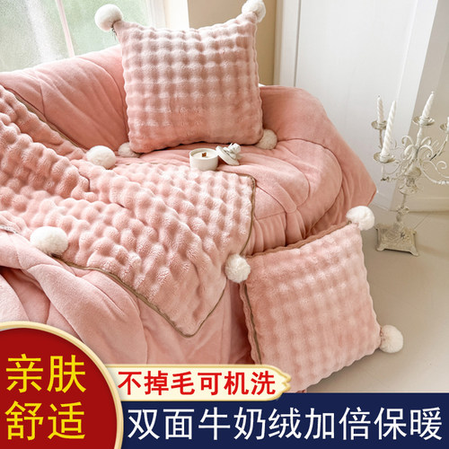 加厚抱枕被子珊瑚绒两用靠垫毛毯