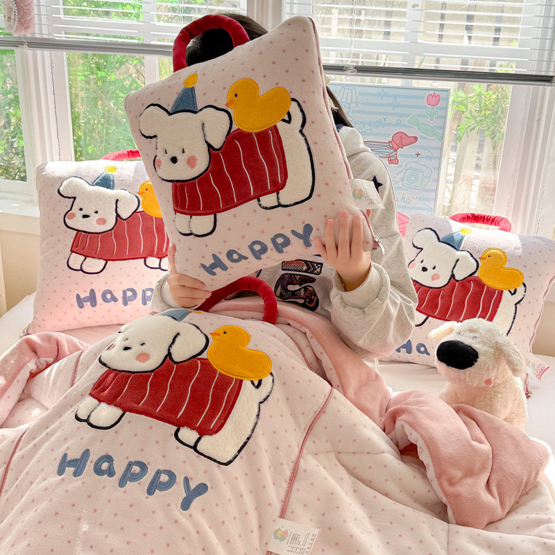 牛奶绒加厚抱枕被子两用2025新款车用办公午睡毯子二合一靠垫枕被,居家布艺,抱枕被,淘宝优惠券,粉丝福利购,淘宝优惠卷