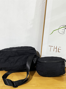 lucky 小众设计尼龙布纯色包包女2023韩版时尚新款单肩斜挎小方包