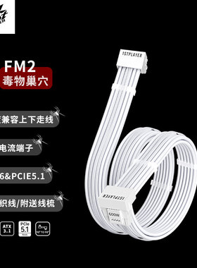 首席玩家FM2双90度模组线ATX3电脑电源定制线50807090白色12V2X6