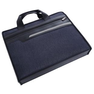 雅嘉文件袋商务帆布拉链袋公文包双层A4大加宽手提资料包定制批发