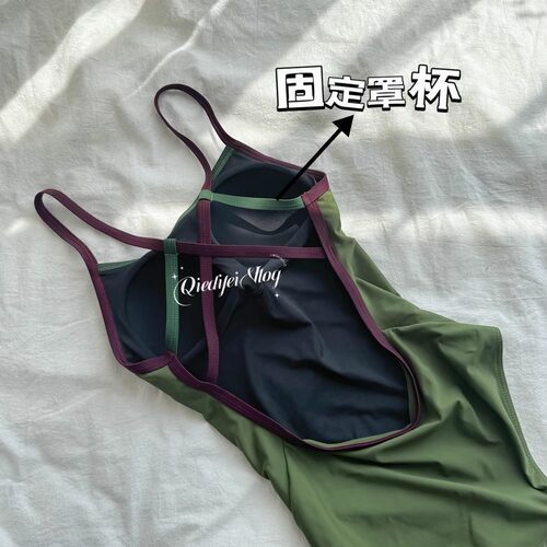 竞速游泳馆专用苔藓绿高级感女款