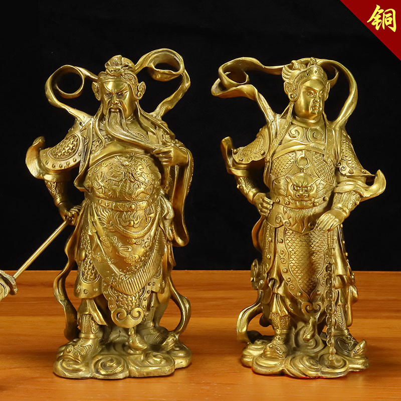 关羽珈蓝护法韦陀菩萨铜像家用