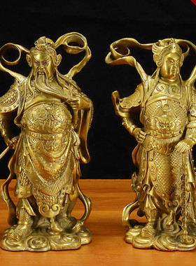 关羽珈蓝护法韦陀菩萨铜像家用