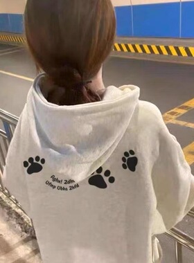 女童美式复古连帽卫衣2025秋冬新款设计感中大童宽松百搭加绒上衣