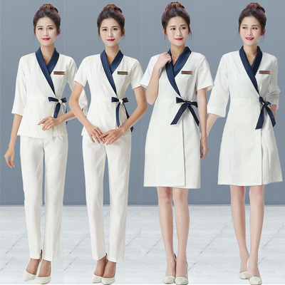 氨纶长裤七分袖白大褂