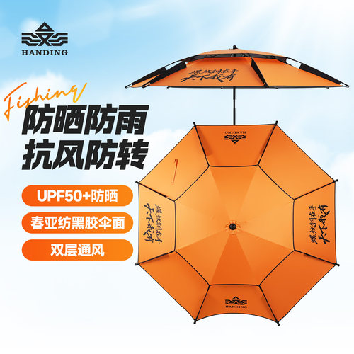 汉鼎钓鱼伞2026新款户外专用钓鱼遮阳伞加厚防晒防暴雨拐杖大钓伞