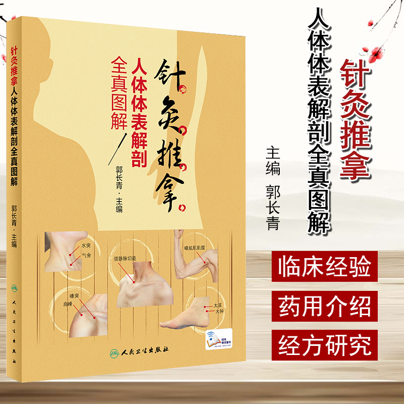 针灸推拿人体体表解剖全真图解头颈部、躯干、上肢、下肢解剖图谱中医临床针推解剖骨骼肌性标志走向趋势体表定位9787117292788