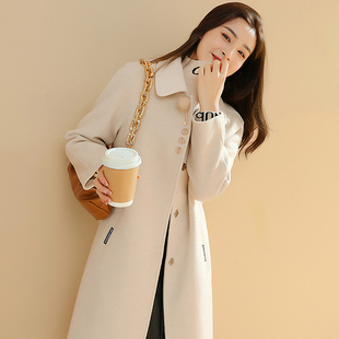呢子大衣女中长款过膝宽松韩版夹棉加厚毛呢外套女2024冬新款显瘦