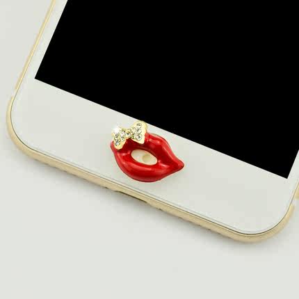 苹果iPhone6plus按键贴6s可爱卡通home金属水钻ipadmini按钮贴5s