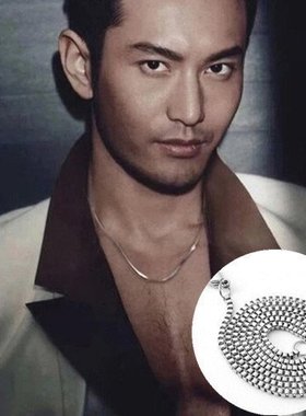 钛钢男士加长款盒子链项链
