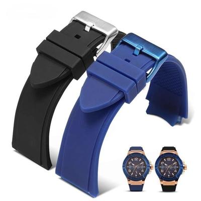 GUESS蓝色手表带女款防水硅胶橡胶表带时尚弧形配件W0571L1W0289L