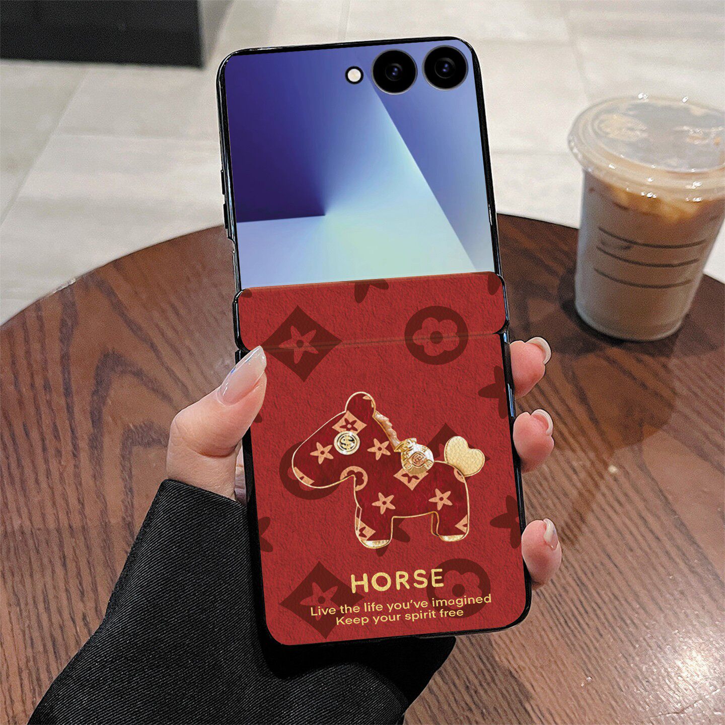 适用三星zflip7fe手机壳大牌銮金马高档轻奢时尚小香风华为n