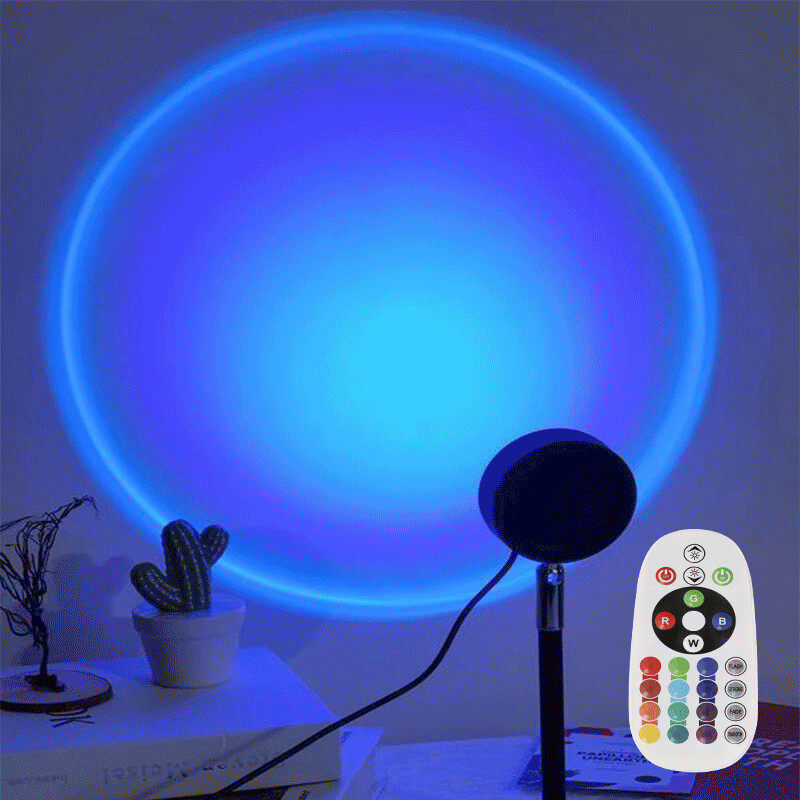 2023迷你RGB日落灯投影仪小夜灯日落投影LED卧室氛围彩虹灯装饰灯