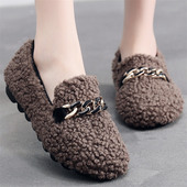 豆豆鞋 聚氨酯底冬季 一脚蹬保暖软底 棉鞋 加绒42大码 老北京布鞋 女鞋