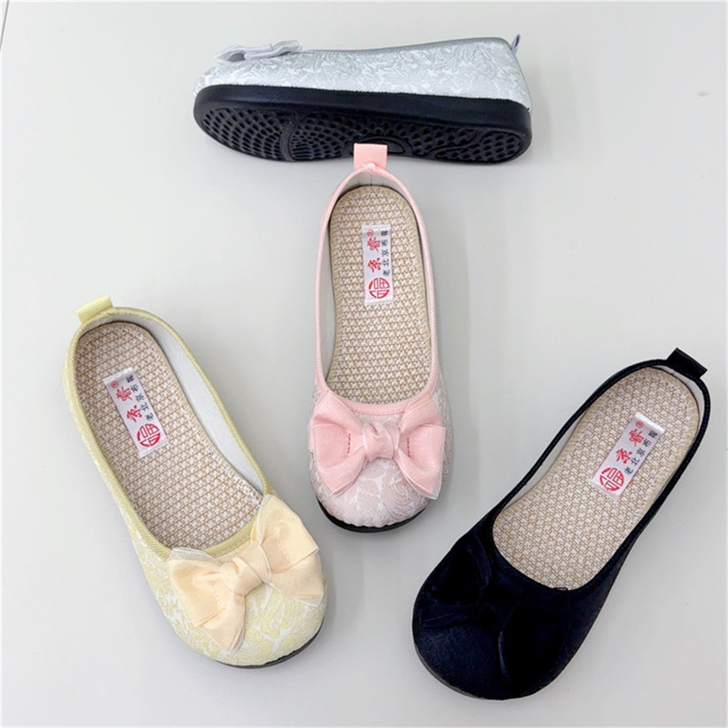老北京布鞋女夏季新款透气蝴蝶结豆豆鞋平底软底懒人一脚蹬单鞋,女鞋,传统布鞋,淘宝优惠券,粉丝福利购,淘宝优惠卷
