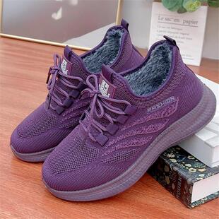 软底老北京布鞋 2024冬季 妈妈鞋 加绒加厚保暖女士休闲运动棉鞋 新款