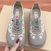 新款 软底防滑老北京布鞋 豹纹德训鞋 休闲女鞋 轻便舒适 时尚 2025春季