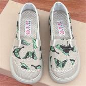 新款 软底轻便一脚蹬妈妈鞋 老北京布鞋 洋气女士单鞋 时尚 2025春季