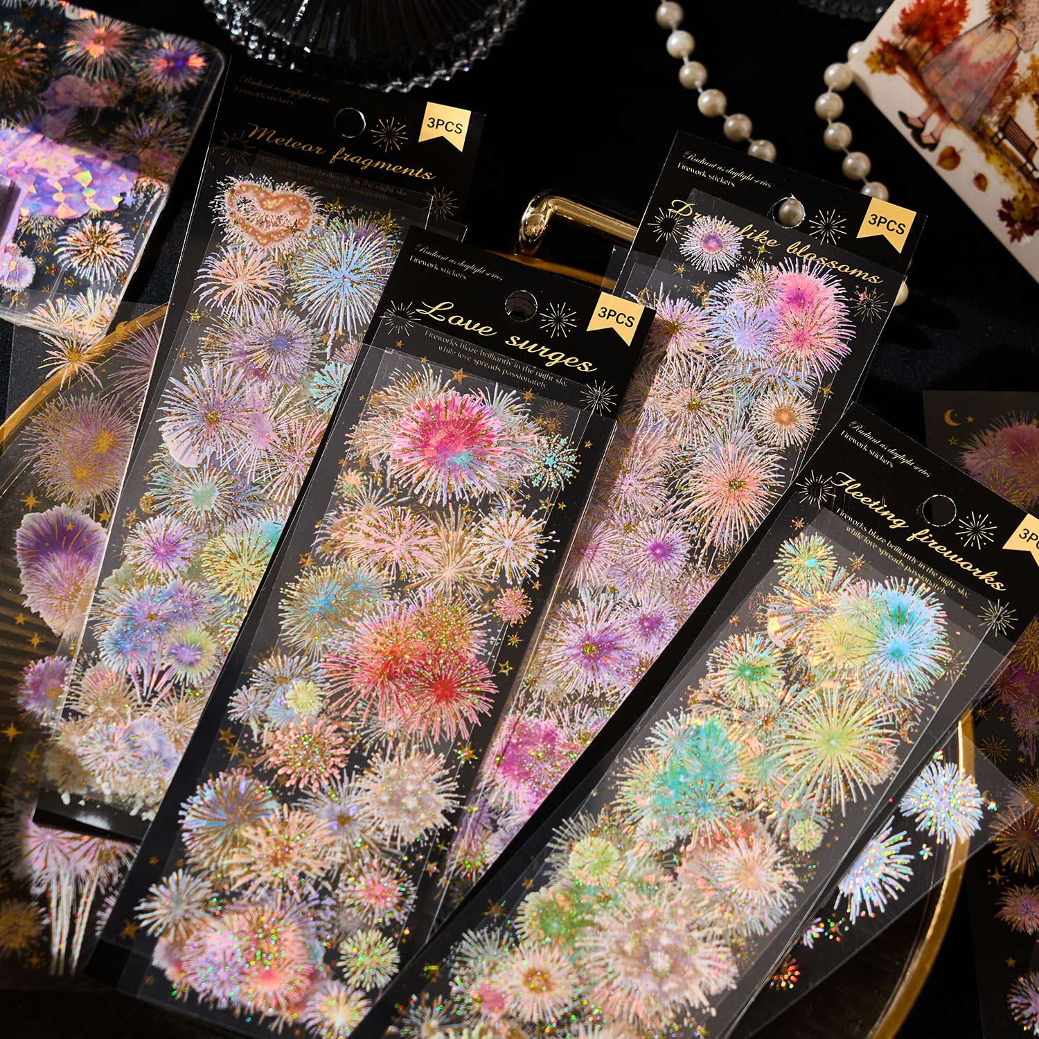 绚烂如昼PET平张贴纸手账贴画