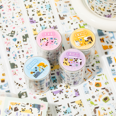 喵喵奶糖框pet模切胶带手账贴纸