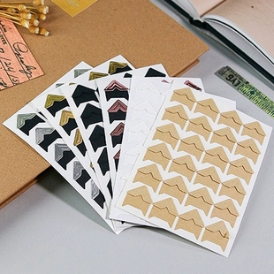 复古牛皮色照片角贴固定贴纸粘贴式 相片拍立得贴diy相册影集材料