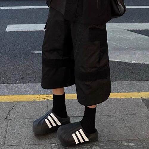 Supersta贝壳头拖鞋男夏季半包洞洞鞋外穿防滑厨师鞋厚底潮鞋增高
