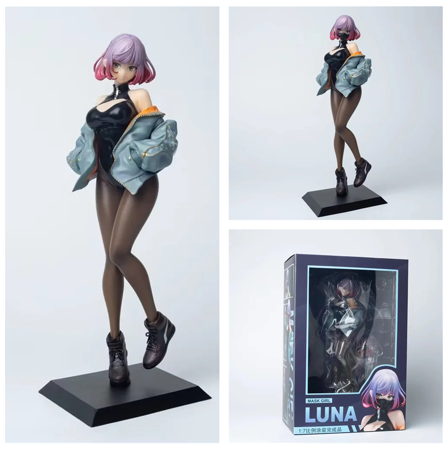 原画 luna露娜 口罩少女 双头雕 站姿 美少女 模型 摆件 盒装手办
