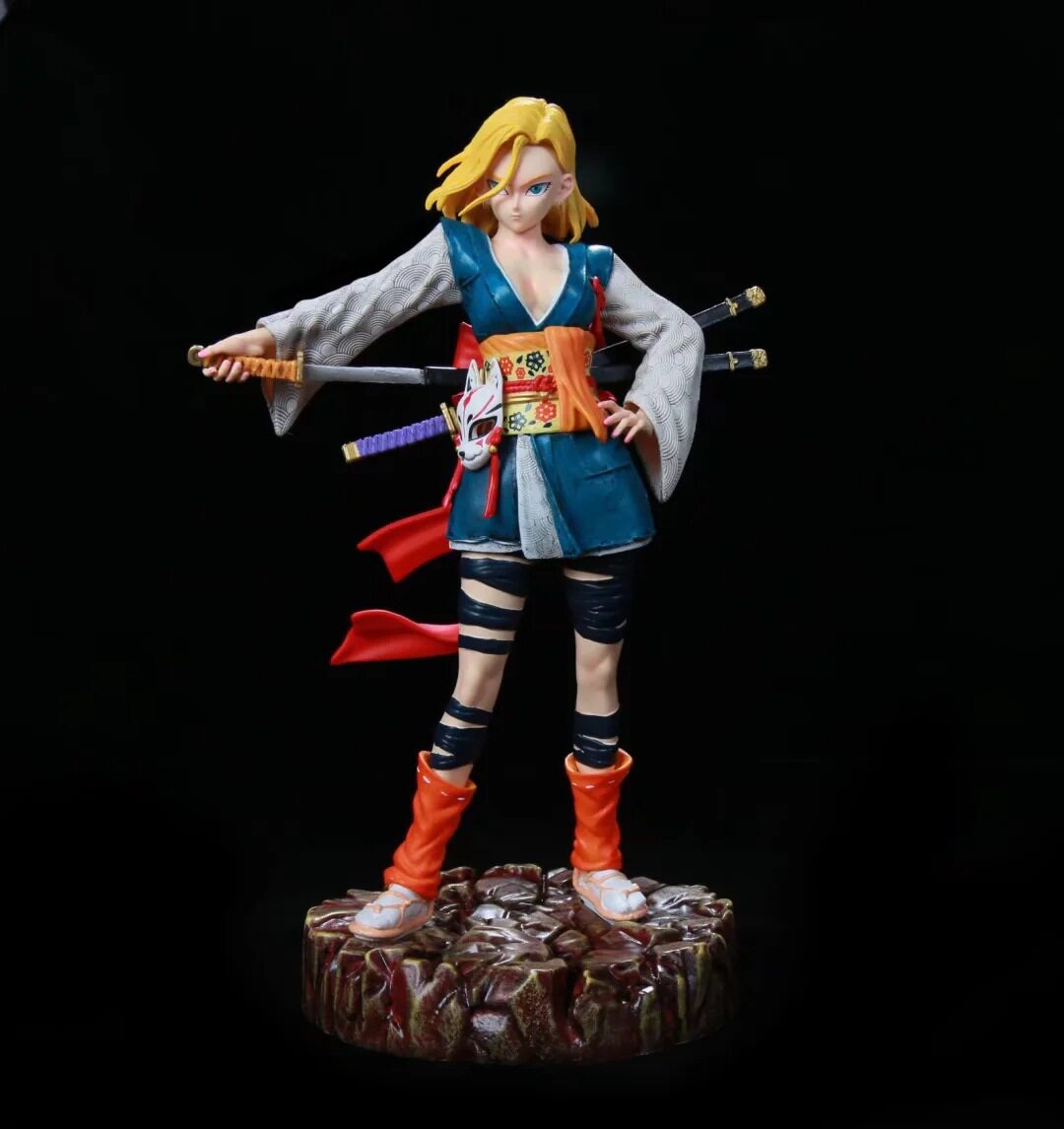 七龙珠 超赛亚人 gk武士 人造人18号 和服配刀 站姿 盒装手办摆件