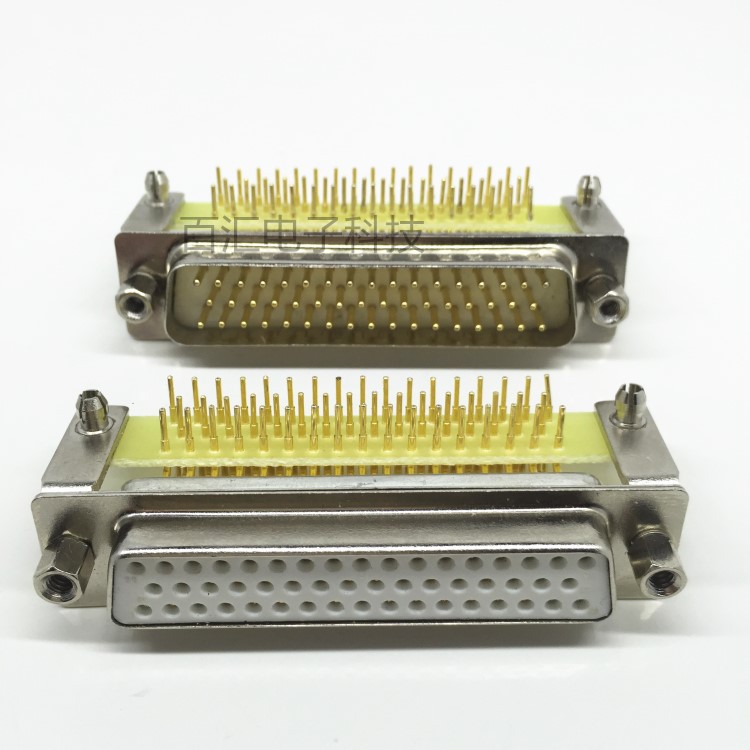 DP50车针90度弯脚焊板DB50芯焊板接插头 5U镀金带鱼叉 D型连接器