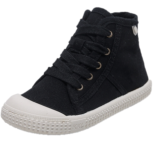 儿童帆布鞋2025春秋款韩版高帮水洗休闲鞋软底透气宝宝男童女童鞋