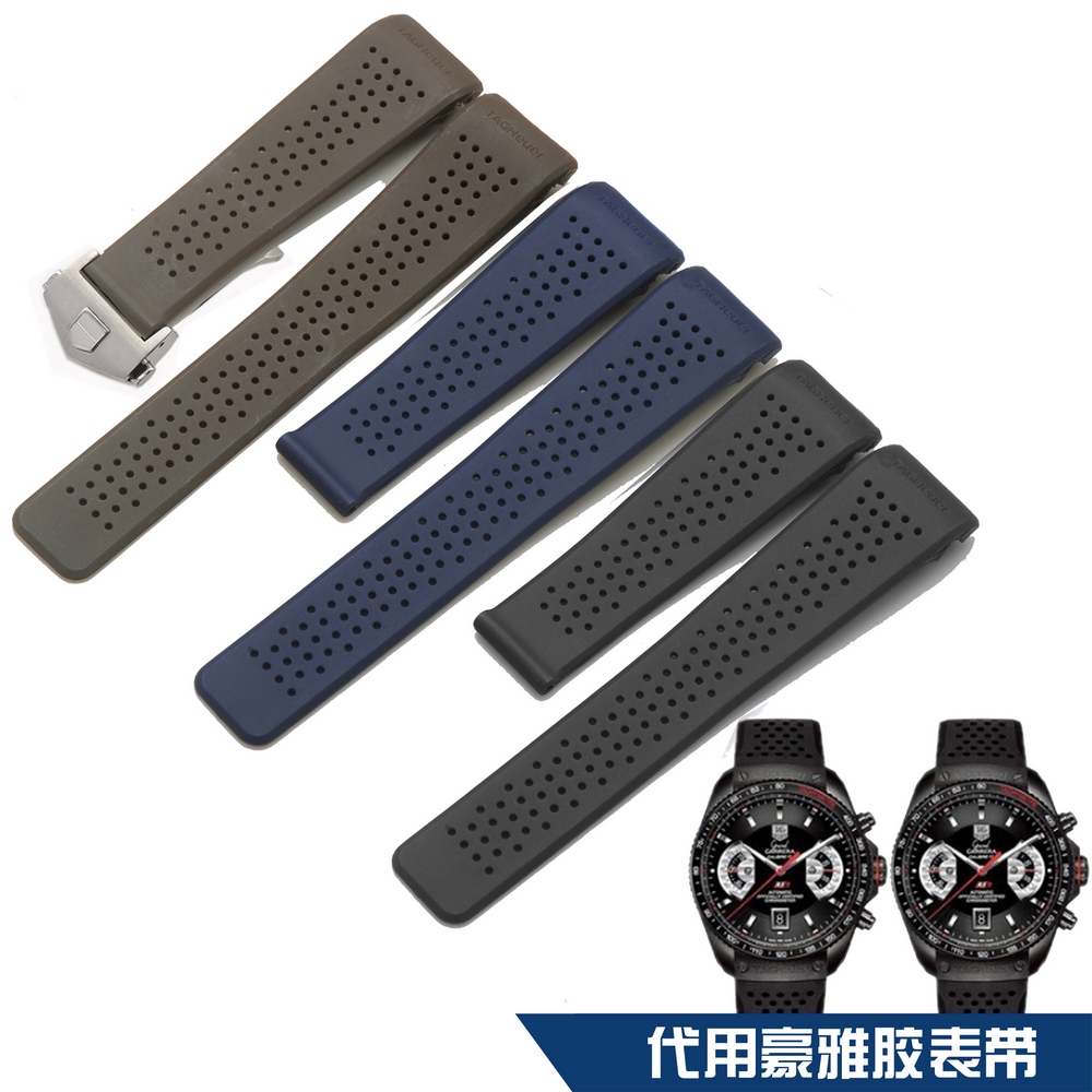 Carty橡胶表带胶带 男 代用豪雅TAG Heuer卡莱拉男士胶表带22mm