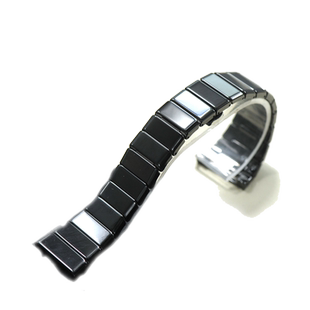 陶瓷表带手表带表链 黑 白27小号19手表配件适用雷达凹表带